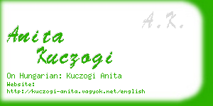 anita kuczogi business card